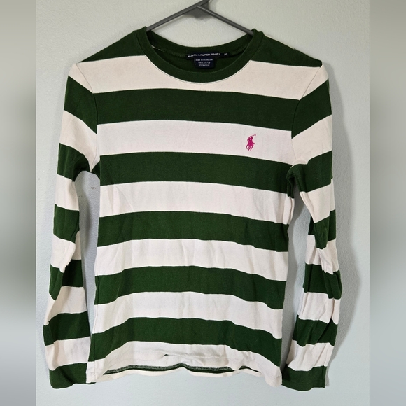 Ralph Lauren Tops - Ralph Lauren Sport Green Stripe Shirt Size Medium